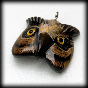 owl Pendant (with leather string)