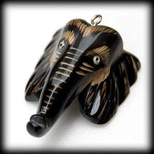 Elephant Pendant (with leather string)
