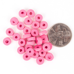 우드비즈 핫핑크 Wood Bead Hot Pink 8mm x 3mm 10g